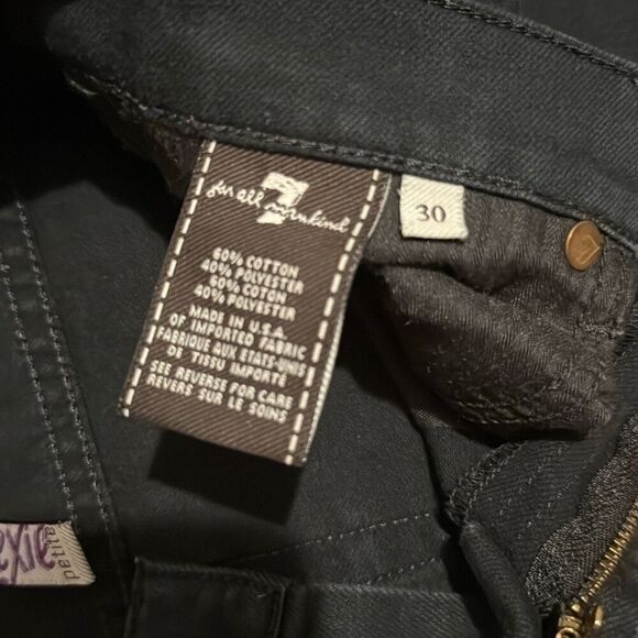 7 For All Mankind LEXIE A POCKET Boot Cut Jeans Petites 30 black jeans - Picture 3 of 6